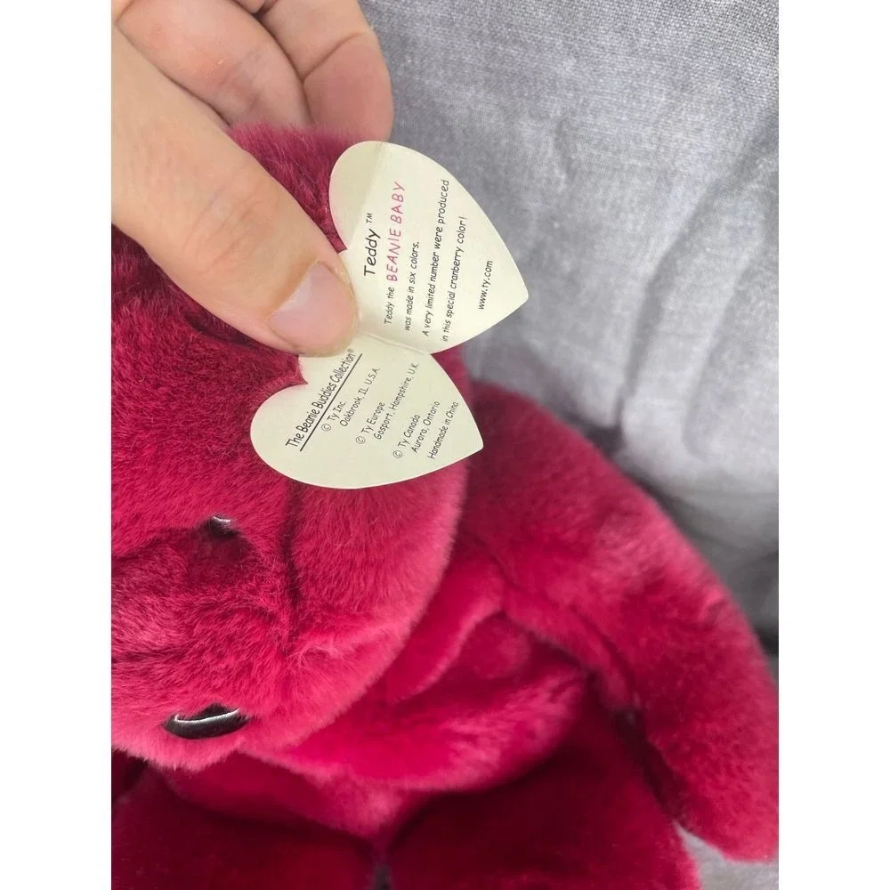 Vintage 1998‎ Ty Beanie Buddy Teddy Cranberry